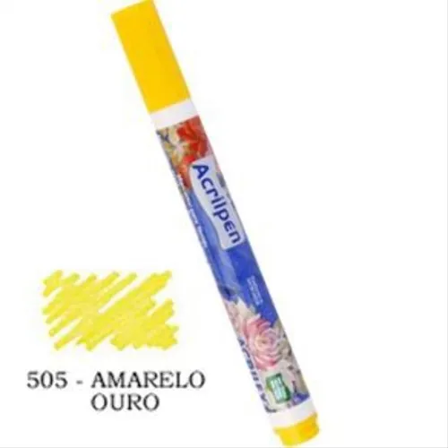 Acrilpen - Marcador de Tecido - Amarelo Ouro - 505 - Acrilex