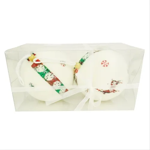 Bola Natal - 12cm - Branca - c/2un.