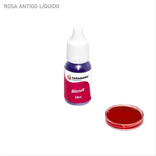 Corante Líquido para Biscuit - 85.022 - Rosa Antigo 10ml - Saraman