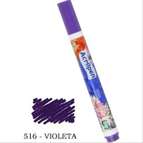 Acrilpen - Marcador de Tecido - Violeta - 516 - Acrilex