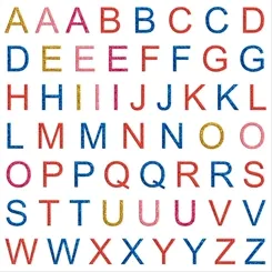 Aplique Adesivo Glitter Colors - 4cm - Letras - 57 unidades - Make+