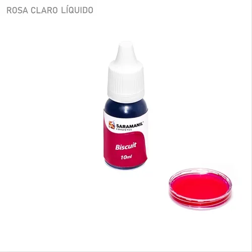 Corante Líquido para Biscuit - 85.010 - Rosa Claro 10ml - Saramanil