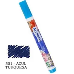 Acrilpen - Marcador de Tecido - Azul Turquesa - 501 - Acrilex