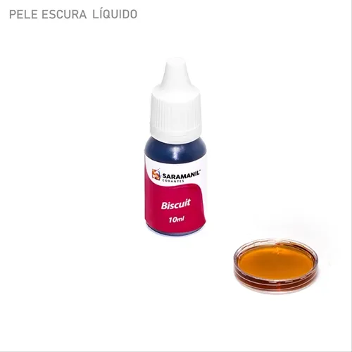 Corante Líquido para Biscuit - 85.004 - Pele Escura 10ml - Saramanil