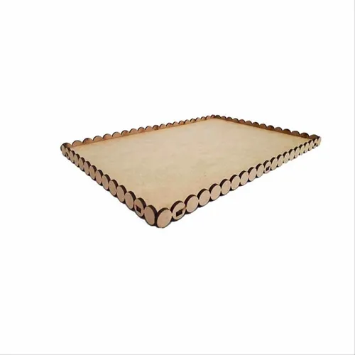 Bandeja Retangular Pérolas C/Fileira - 18x28cm