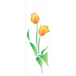 Stencil - 10x30cm - Flores Tulipas II - OPA1720 - Opa Criando Arte