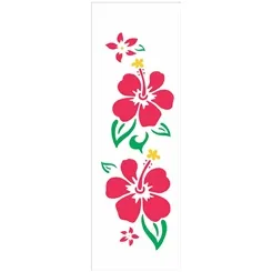 Stencil - 10x30cm - Flores Hibisco - OPA496 - Opa Criando Arte
