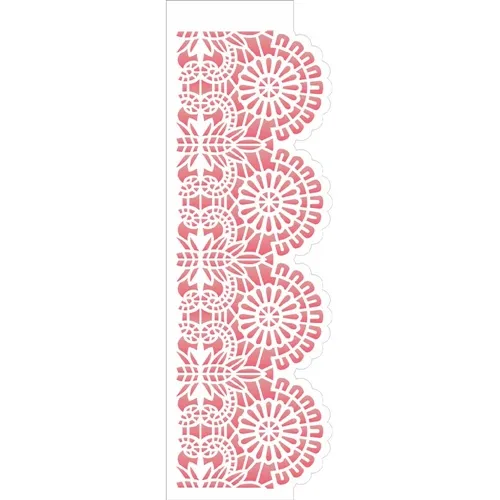 Stencil - 10x30cm - Negativo Renda VI - OPA2681 - Opa Criando Arte