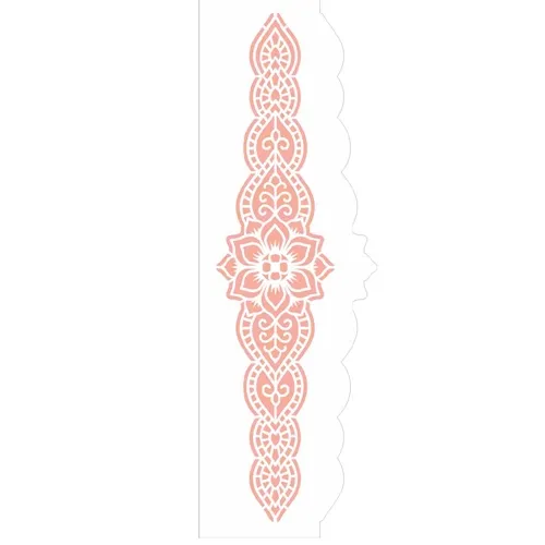 Stencil - 10x30cm - Negativo Flor Estilizada - Opa2836 - Opa Criando Arte