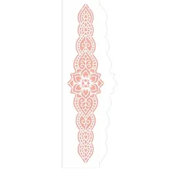 Stencil - 10x30cm - Negativo Flor Estilizada - Opa2836 - Opa Criando Arte