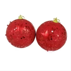 Bola Natal - 10cm - SDA192610R10 - Vermelho - c/ 2un.