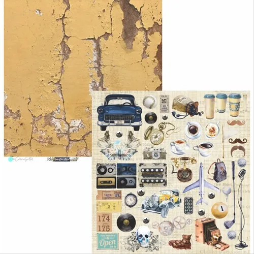 FOLHA PARA SCRAPBOOK - HYPSTER STYLE -  HYP02- CAR