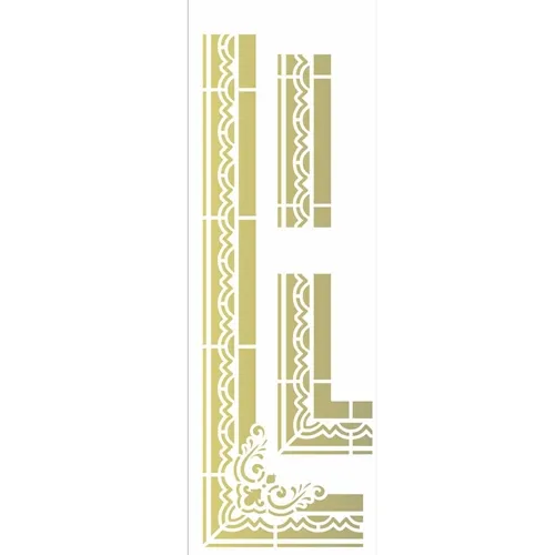 Stencil - 10x30cm - Moldura Cantoneira I - OPA2920 - Opa Criando Arte