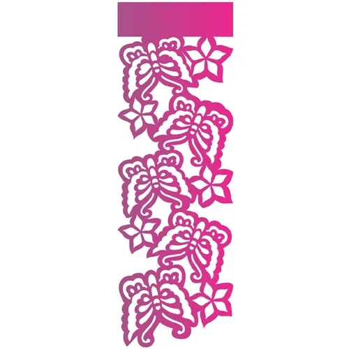 Stencil - 10x30cm - Negativos Borboletas II - OPA721 - Opa Criando Arte