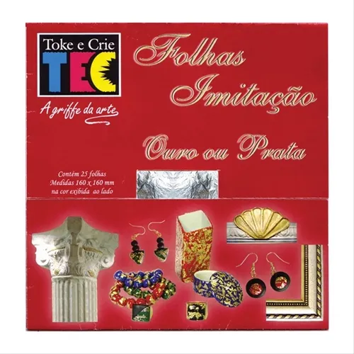 Folha Imitação Prata c/ 25 Fls - FO02 - 1861 - Toke e Crie