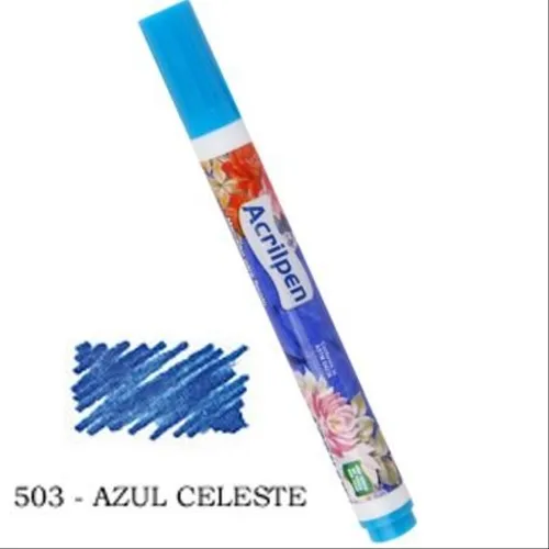 Acrilpen - Marcador de Tecido - Azul Celeste - 503 - Acrilex