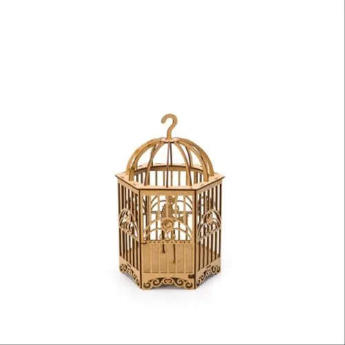 Gaiola Com Pássaro a Laser - Média - 18,5X18,5X27,3cm