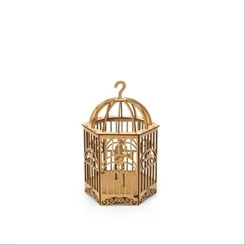 Gaiola Com Pássaro a Laser - Média - 18,5X18,5X27,3cm