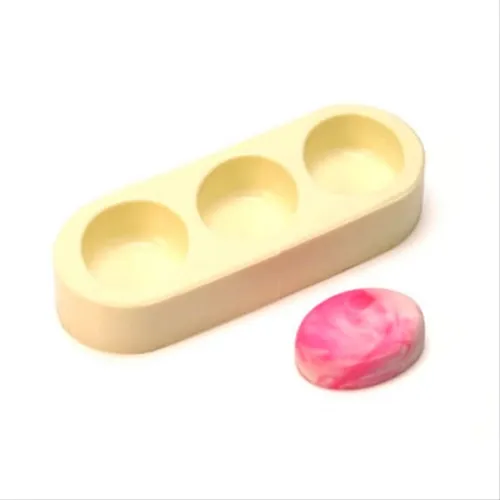 Forma Silicone Sabonete - Oval Mini - 3 Cavidades - 3866