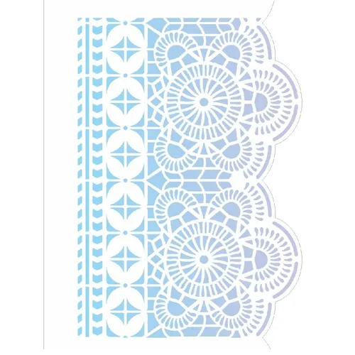 Stencil - 10x30cm - Negativo Renda IV - OPA2622 - Opa Criando Arte