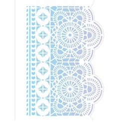 Stencil - 10x30cm - Negativo Renda IV - OPA2622 - Opa Criando Arte