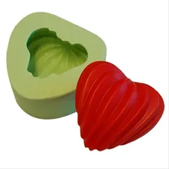 Forma Silicone Sabonete - Coração Canelado - 6068