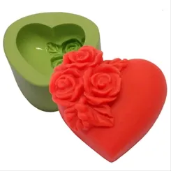 Forma Silicone Sabonete - Coração Pequeno com Flores - 6490