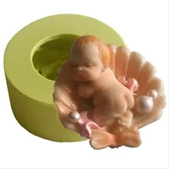 Forma Silicone Sabonete - Bebê na Concha - 5476