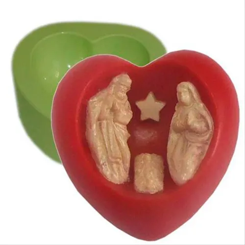 Forma Silicone Sabonete - Coracao Presepio Pequeno - 5133