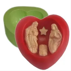 Forma Silicone Sabonete - Coracao Presepio Pequeno - 5133
