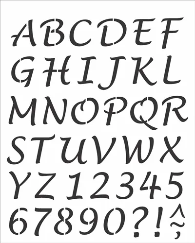 Stencil - 20x25cm - Alfabeto Lucinda Maiusculo - OPA2508 - Opa Criando Arte