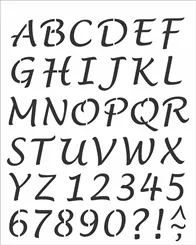 Stencil - 20x25cm - Alfabeto Lucinda Maiusculo - OPA2508 - Opa Criando Arte