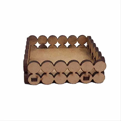 Bandeja Quadrada Pérolas C/2 Fileiras - 10x10cm