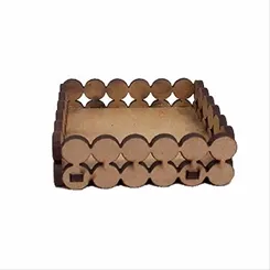 Bandeja Quadrada Pérolas C/2 Fileiras - 10x10cm