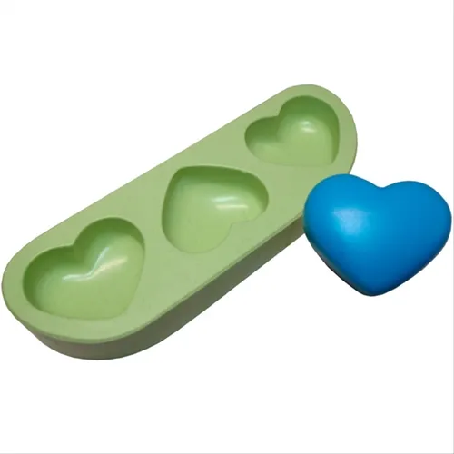 Forma Silicone Sabonete - Coracao Mini C/ 3 Cavidades - 3852