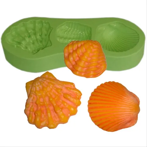 Forma Silicone Sabonete - Conchas do Mar - 3 Cavidades - 2506