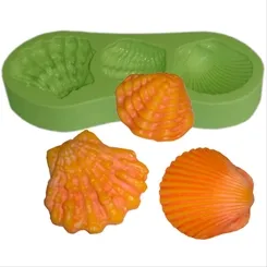 Forma Silicone Sabonete - Conchas do Mar - 3 Cavidades - 2506