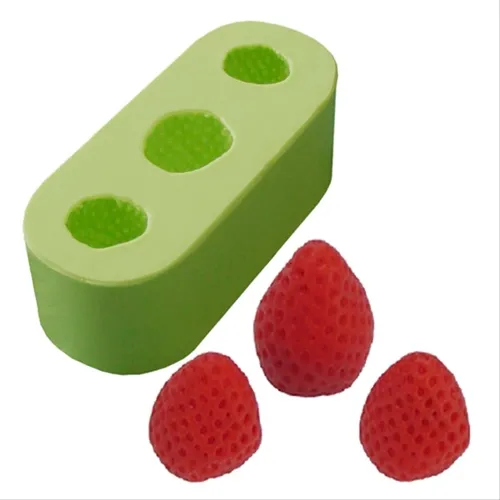 Forma Silicone Sabonete - Morango Mini - 3 Cavidades - 1464