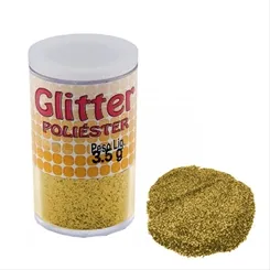 Glitter Poliéster - 3,5g - Ouro - Glitter