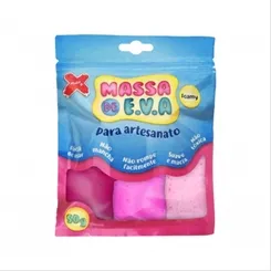 Massa de EVA - 50g - Mista 3 cores -  Rosa | Rosa Claro | Pink - Make+
