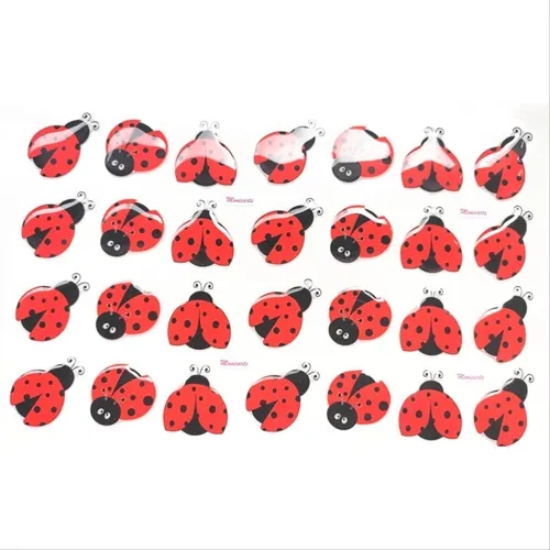 Joaninha Resinada - Cartela c/ 28 Unidades - Monicarts