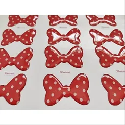 Laço Minnie Resinado P  - Ref. 259 - 21x14mm - Cartela com 40 Unidades