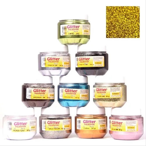 Glítter Poliéster - 50g - Ouro - Glitter