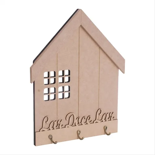Porta Chave MDF - Casa C/ Ganchos Lar Doce Lar