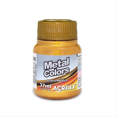Metal Colors Acrylic - 37ml - Dourado Solar - 598 - Acrilex