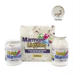 Kit Marmore Líquido - Travertino - Glitter