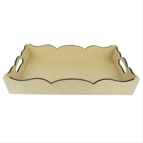 Bandeja B Retangular Trabalhada Média - 26,5X45,5cm