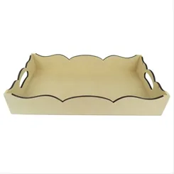 Bandeja B Retangular Trabalhada Média - 26,5X45,5cm