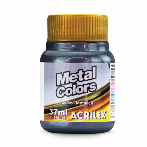 Metal Colors Acrylic - 37ml - Preto - 520 - Acrilex