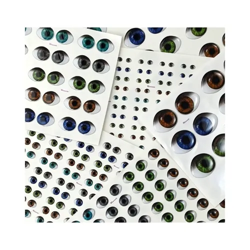 Olhos Resinados Adesivos - ref. 537-P -  Cartela com 70 Pares - Monicarts